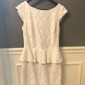 White peplum lace dress